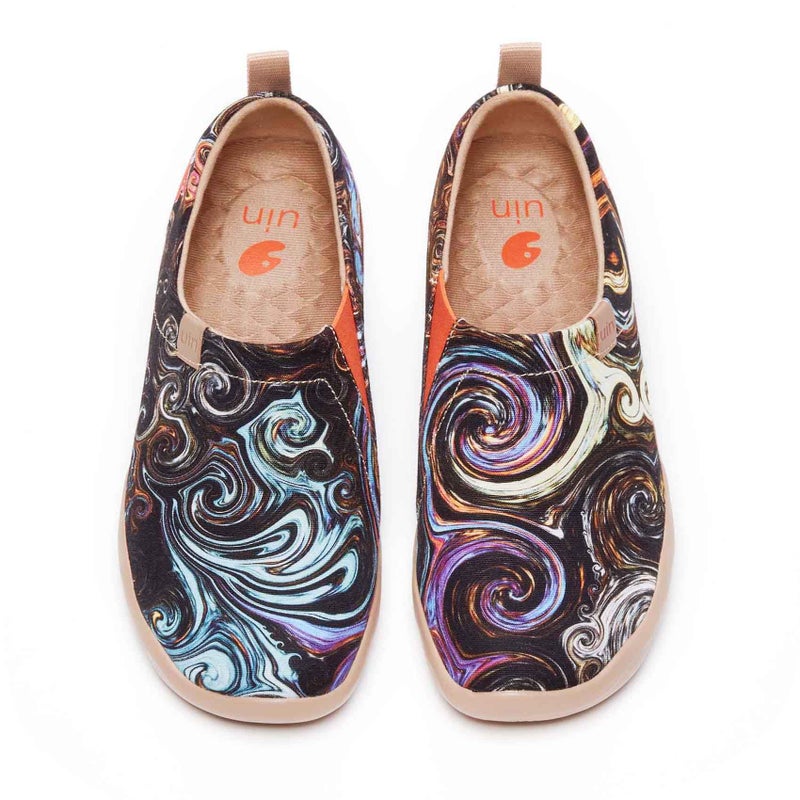 UIN Women's Starry Night Painted Canvas Slip-On Shoes Fashion Ladies Travel Shoes Black (7) - Image 1